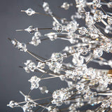 Luxury 12-Light Starburst Crystal Chandelier – Flush Mount & Hanging Option, Chrome Finish