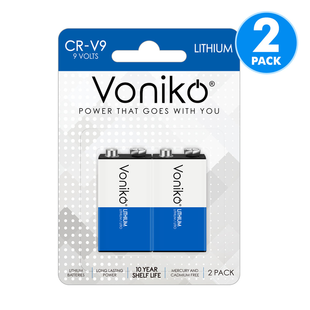 Voniko Lithium 9V Batteries - CR-V9 - 800mAh (Non-Rechargeable)