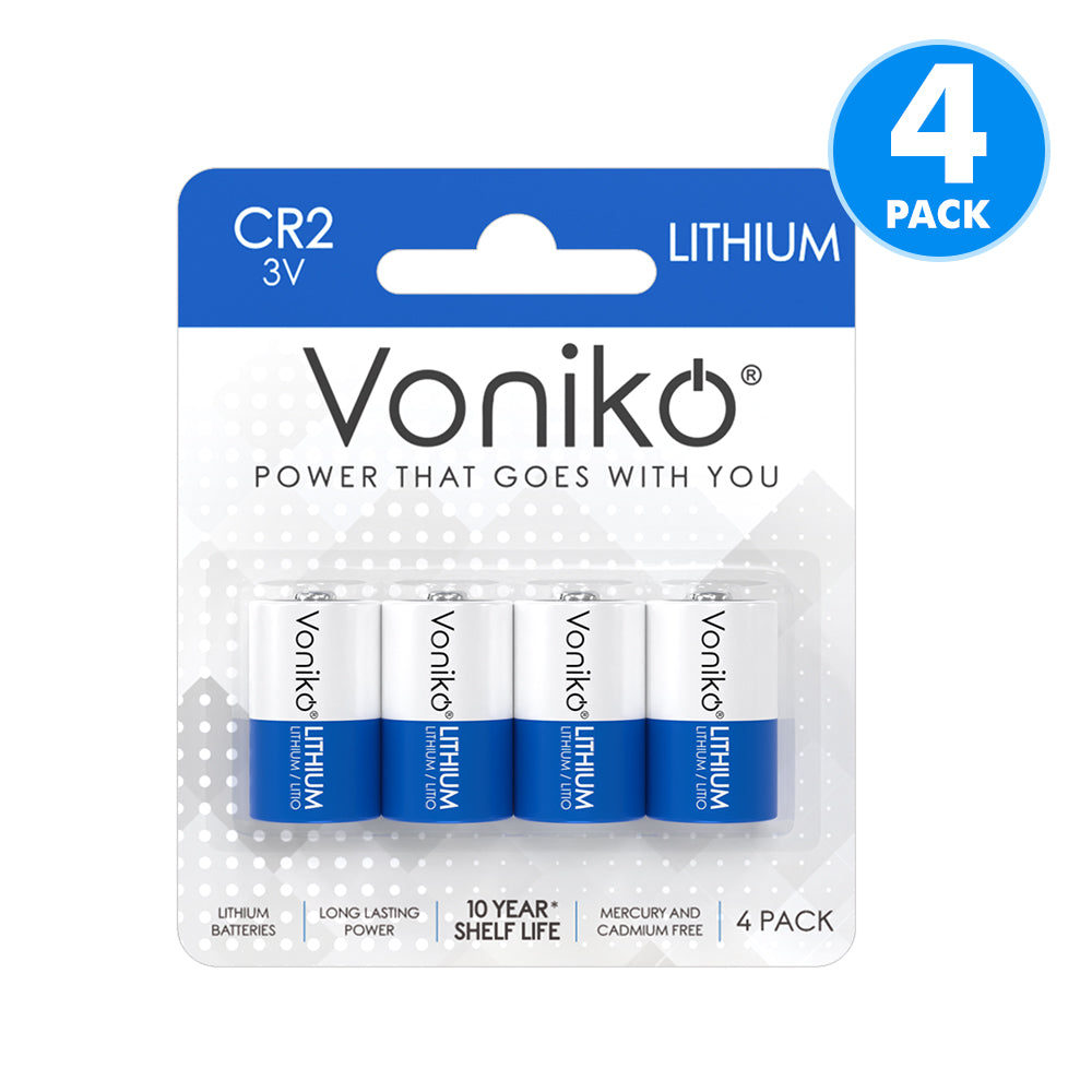 Voniko Lithium CR2 Batteries - 3V 800mAh (Non-Rechargeable)